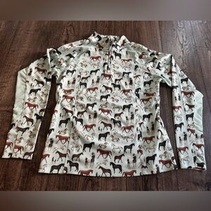 Ariat Kids Gray Horse Print Mesh Shirt
